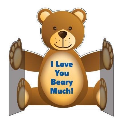 3' Tall Design Your Own Giant Bear Hug Greeting Card W/Envelope