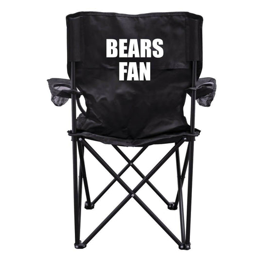 Bears Fan Black Folding Camping Chair with Carry Bag