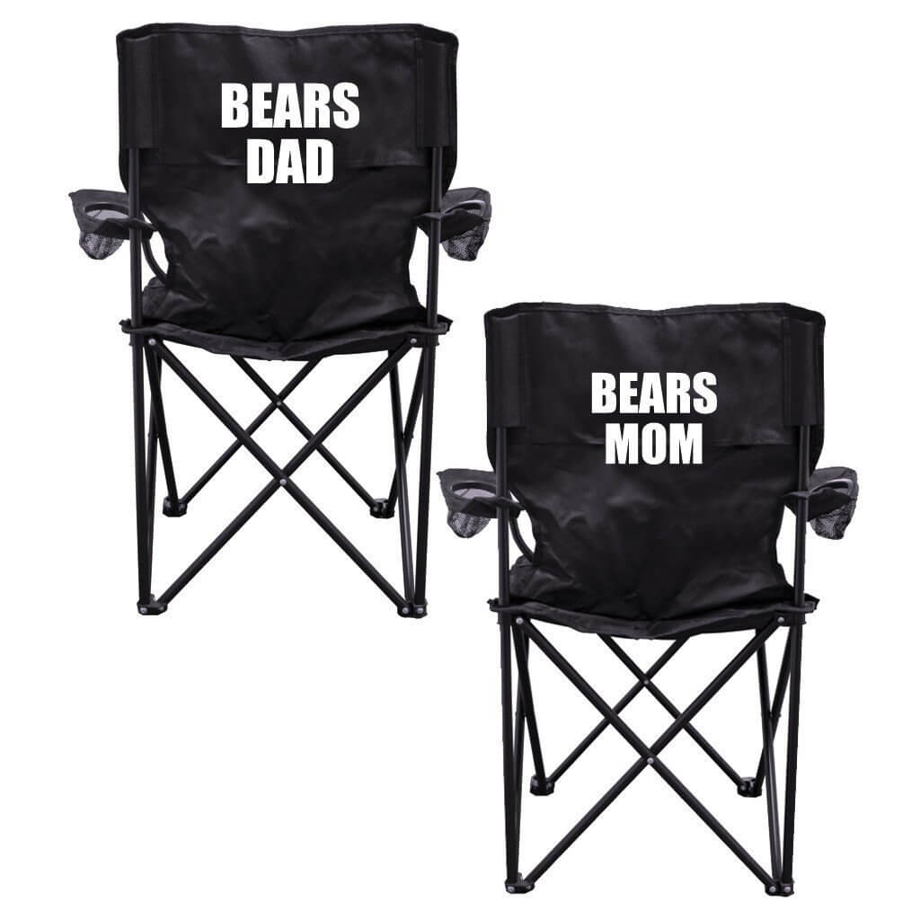 Bears Parents Black Folding Camping Chair Set of 2