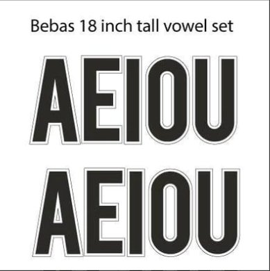 Bebas 18" Solid Color Vowels Yard Letters Set