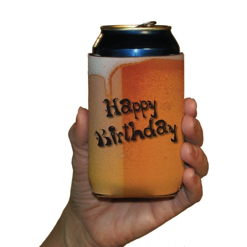 Birthday Party Beer Can Cooler Set - 2 Designs - Set of 6 - FREE SHIPPING