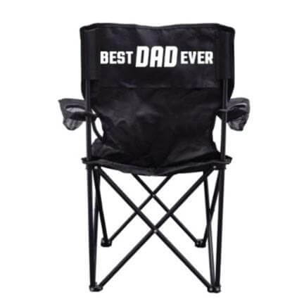 Best Dad Ever Black Folding Camping Chair with Carry Bag