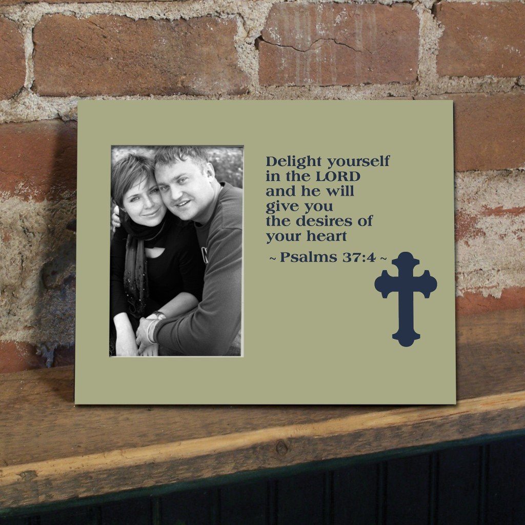 Psalm 37:4 Decorative Picture Frame - Holds 4x6 Photo