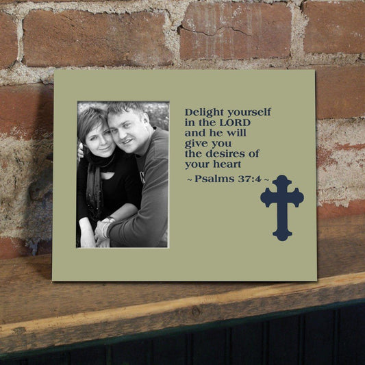 Psalm 37:4 Decorative Picture Frame - Holds 4x6 Photo