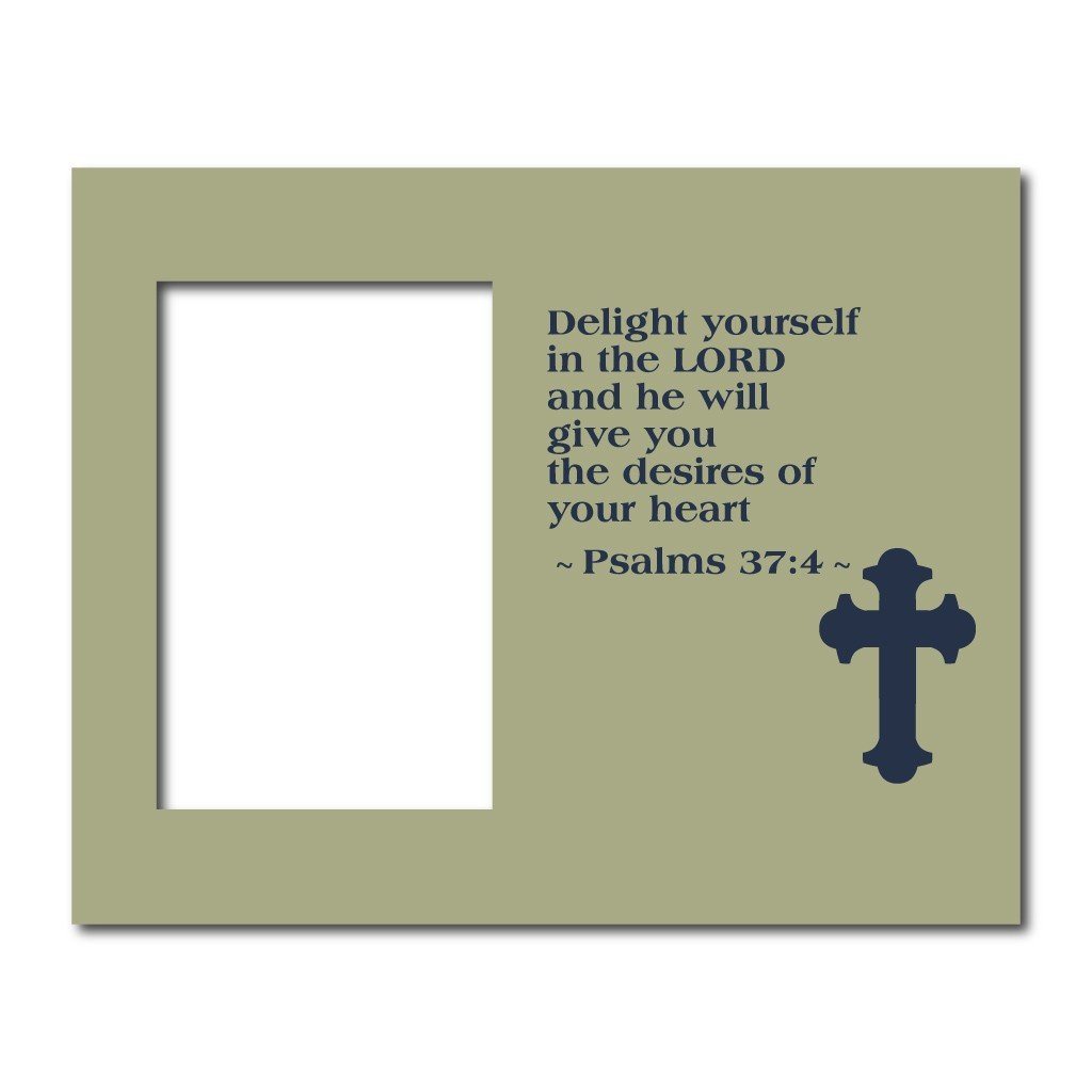 Psalm 37:4 Decorative Picture Frame - Holds 4x6 Photo
