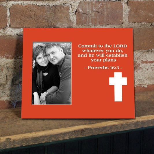 Proverbs 16:3 Decorative Picture Frame - Holds 4x6 Photo