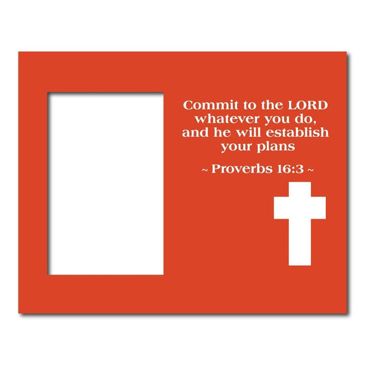 Proverbs 16:3 Decorative Picture Frame - Holds 4x6 Photo