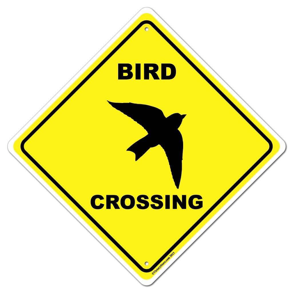 Bird Crossing Sign or Sticker