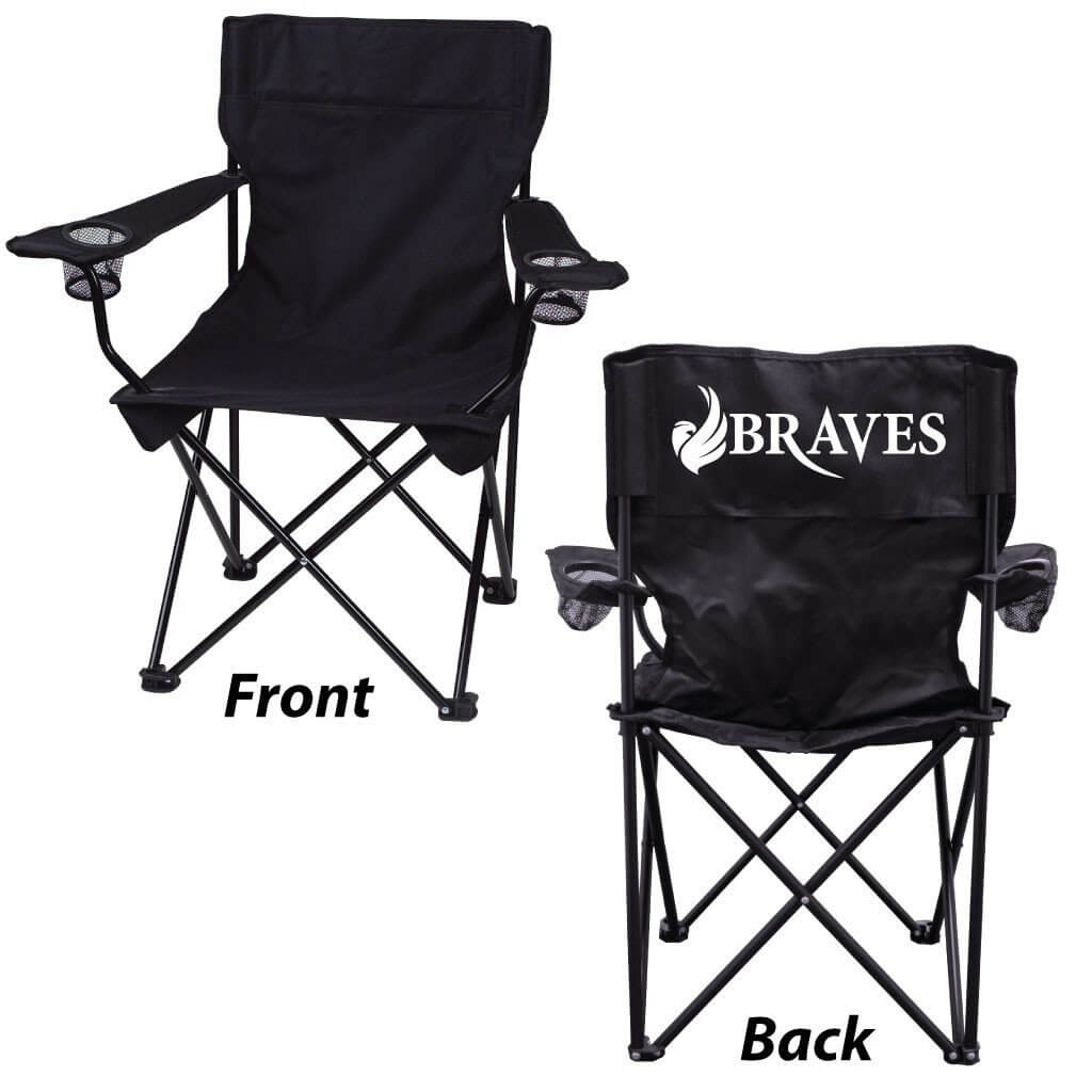 Black Hawk College Black Folding Camping Chair