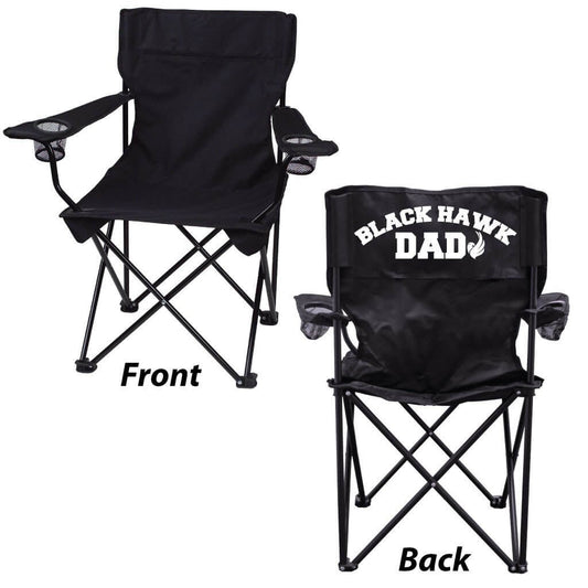 Black Hawk College DAD Black Folding Camping Chair