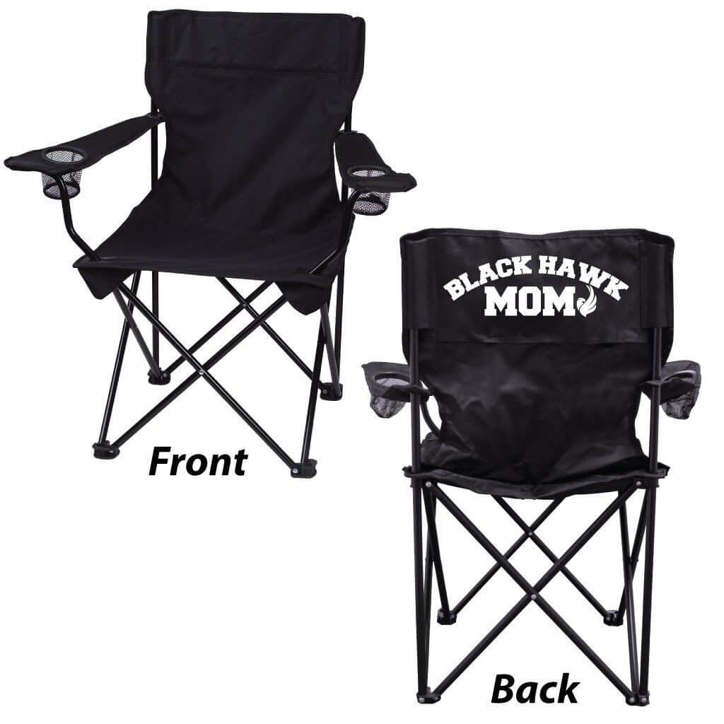 Black Hawk College MOM Black Folding Camping Chair