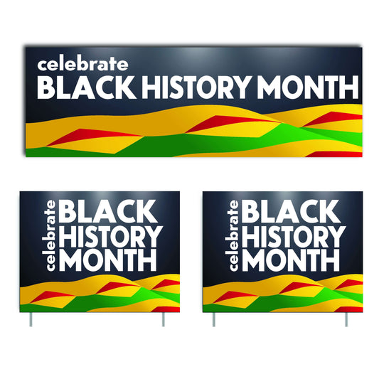 black history month banner & signs