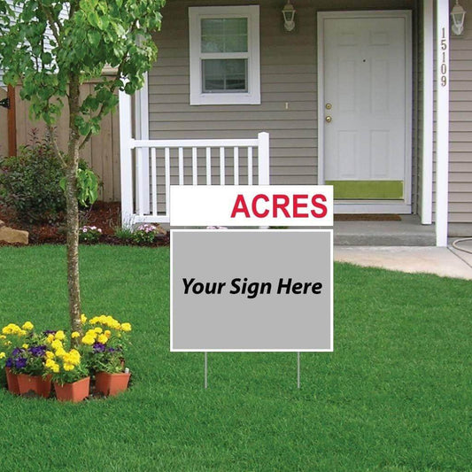 Blank Acres Real Estate Yard Sign Rider Set - FREE SHIPPING