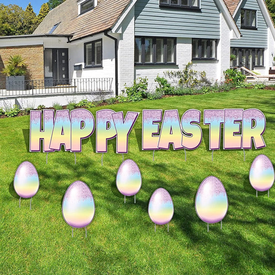 BOGO: Happy Easter Quick Set Yard Letters - 10 Pcs