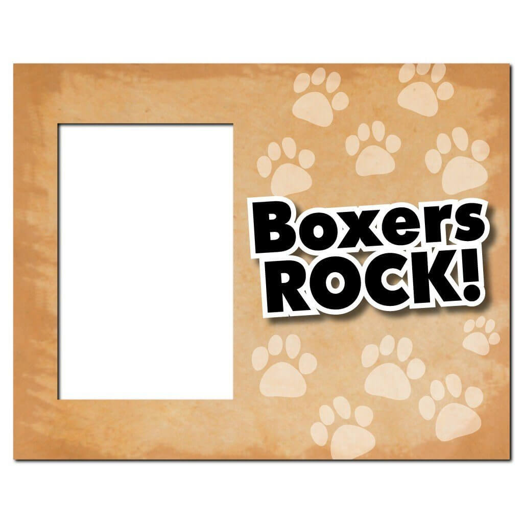 Boxers Rock Dog Picture Frame - Holds 4x6 picture
