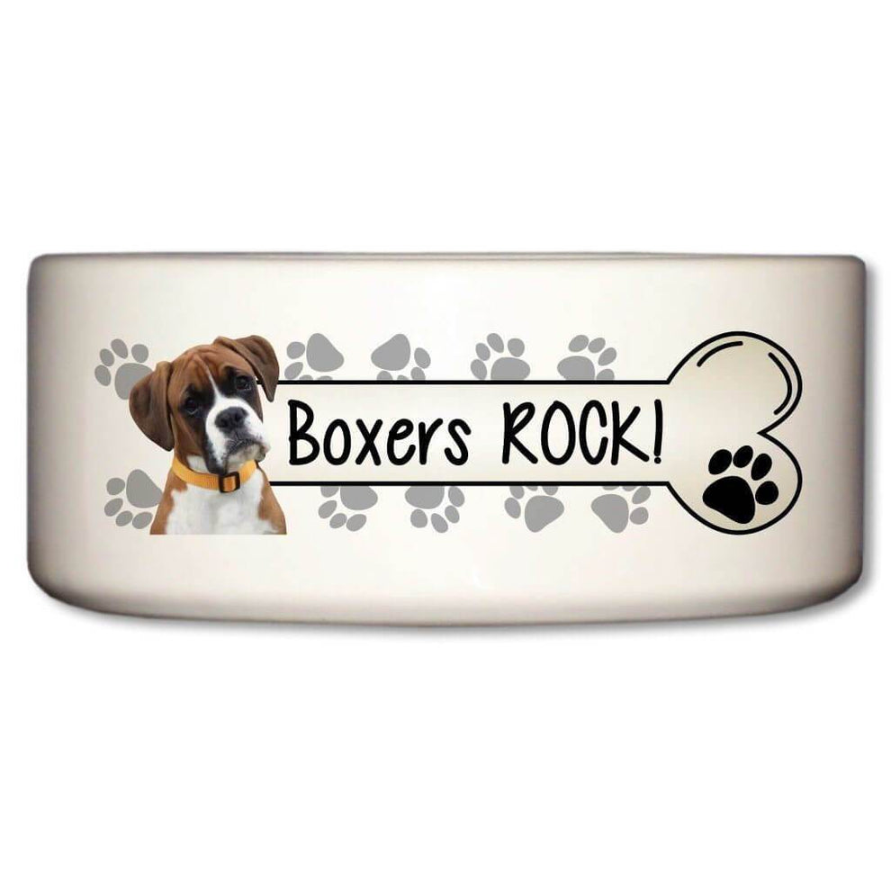 Boxers Rock Ceramic Dog Bowl VictoryStore
