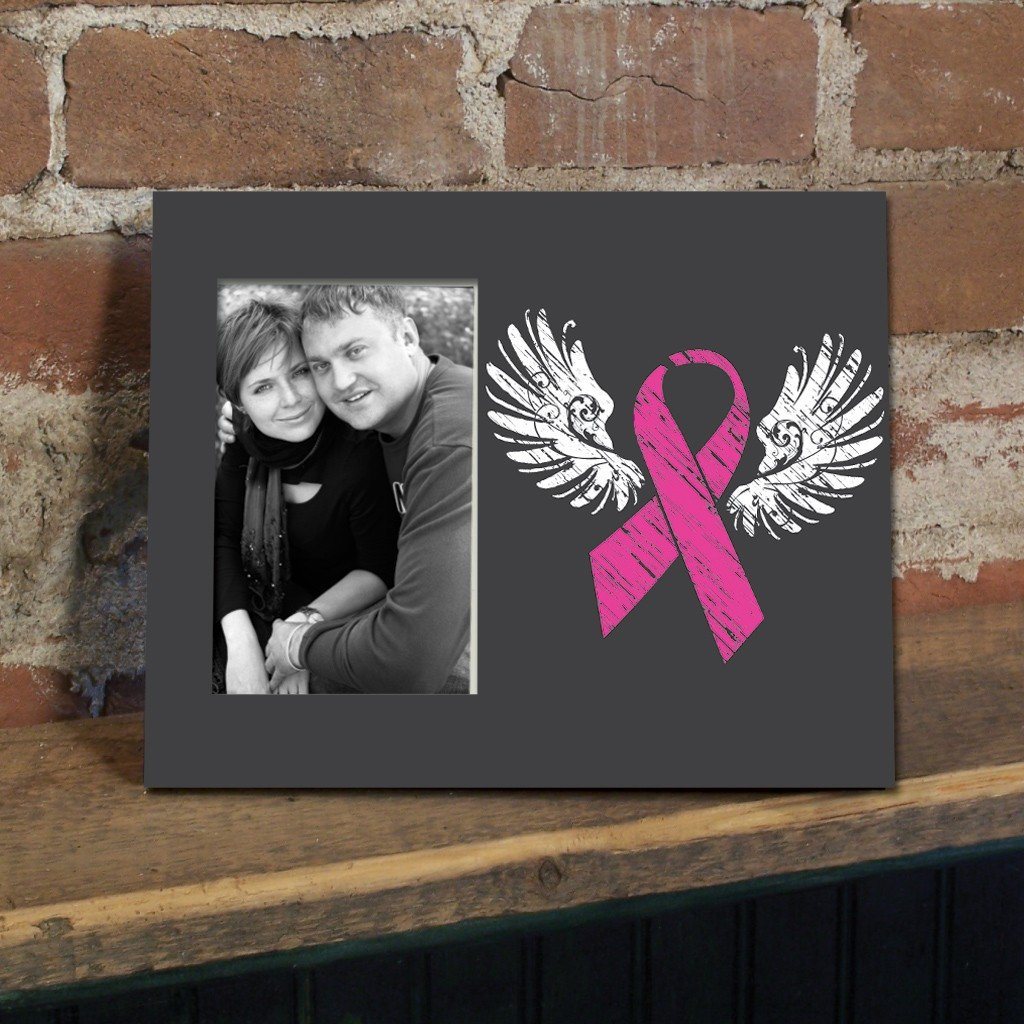 Pink Ribbon with Wings Breast Cancer Decorative Picture Frame - Holds