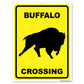 Buffalo Crossing Sign or Sticker