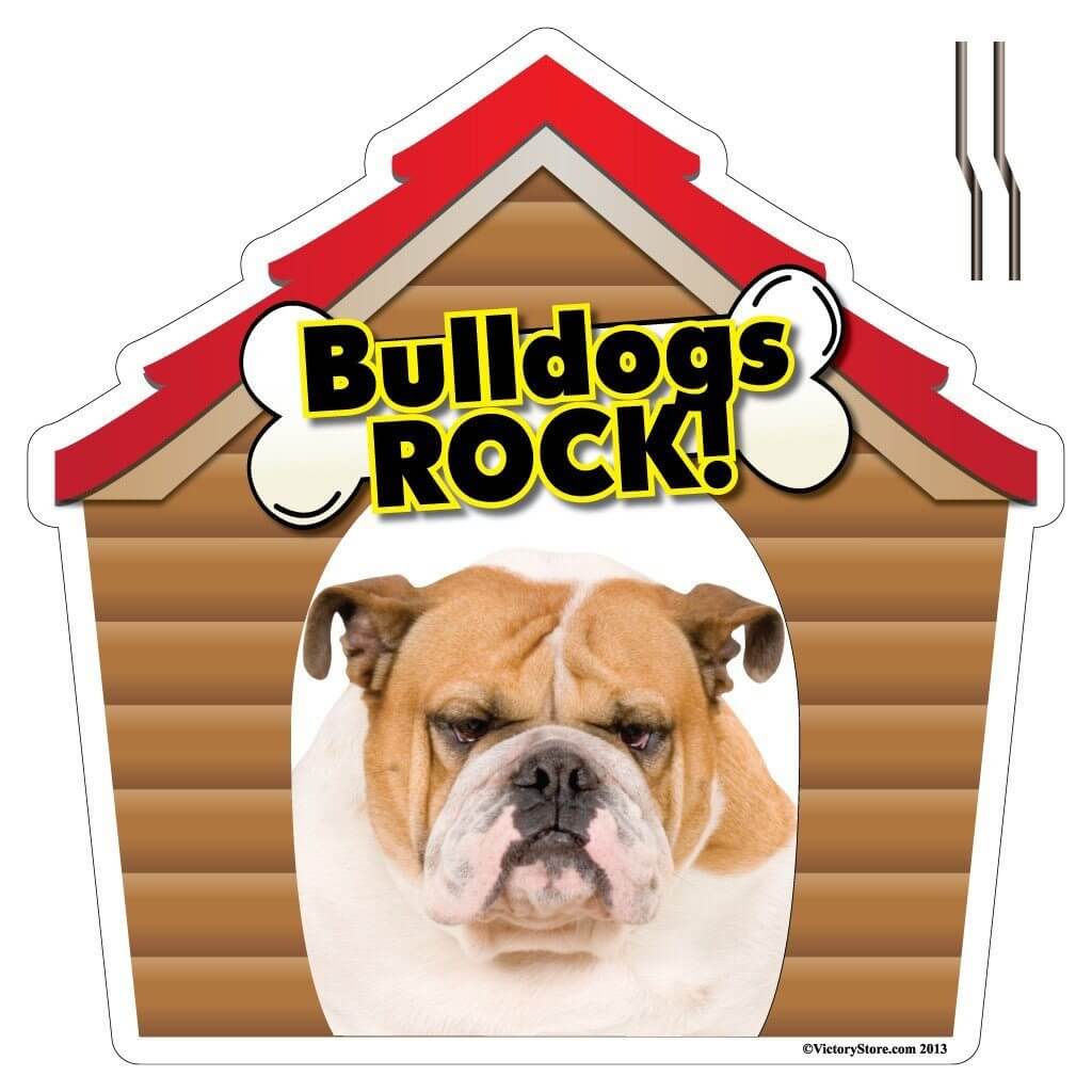 Bulldogs Rock! Dog Breed Yard Sign - Plastic Shaped Yard Sign - FREE SHIPPING