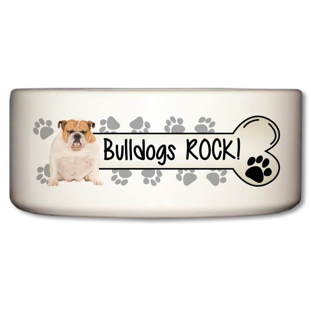 Bulldogs Rock Ceramic Dog Bowl