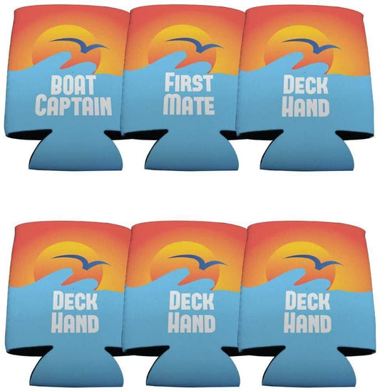 Boat Captain & Crew Can Cooler Set