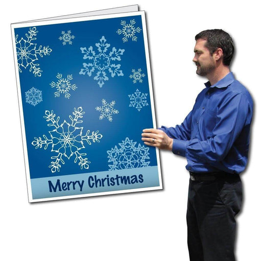 2'x3' Giant Christmas Card (Snowflakes), W/Envelope - STOCK DESIGN