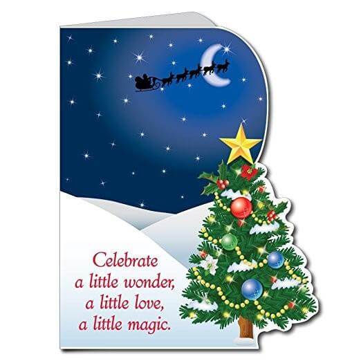 Customizable Giant Christmas Card (Die Cut Christmas Tree), W/Envelope