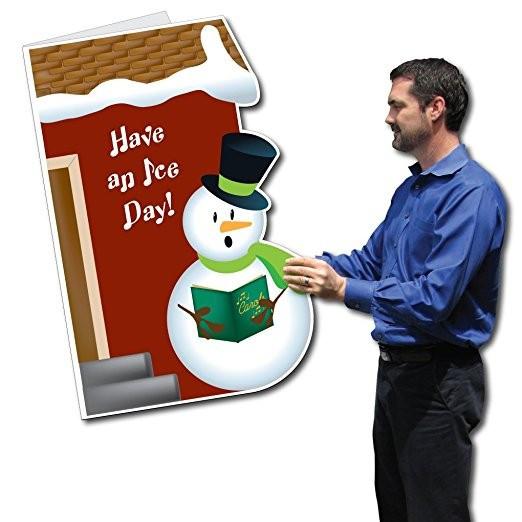Giant Christmas Card (Die Cut Snowman), W/Envelope - Stock Design