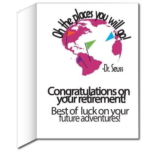 18"x24" Giant Retirement Card- Places You Will Go (Stock Design-Female)