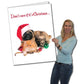 Giant Christmas Card, Dog and Cat, W/ Envelope - Stock Design