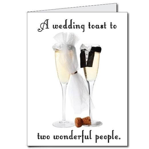 3' Stock Design Wedding Toast Giant Greeting Card, W/Envelope