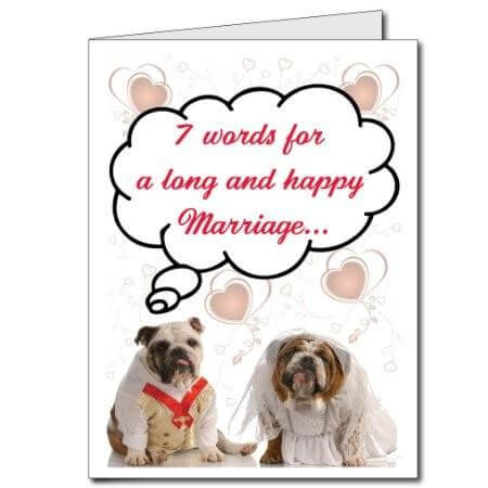 3' Stock Design Wedding Bulldogs Giant Greeting Card, W/Envelope