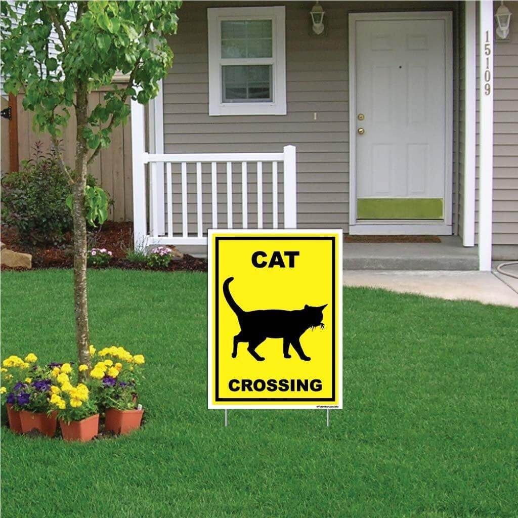 Cat Crossing Sign or Sticker