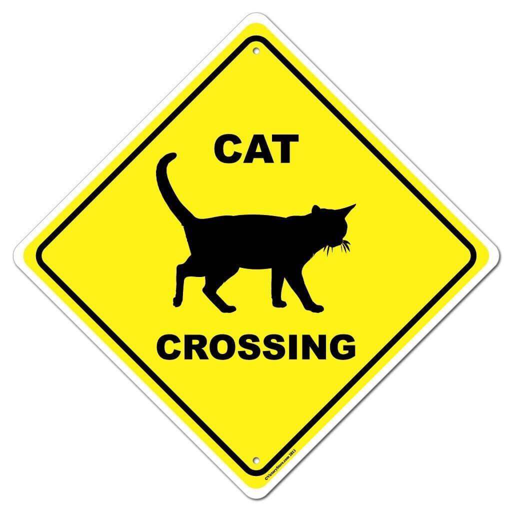 Cat Crossing Sign or Sticker