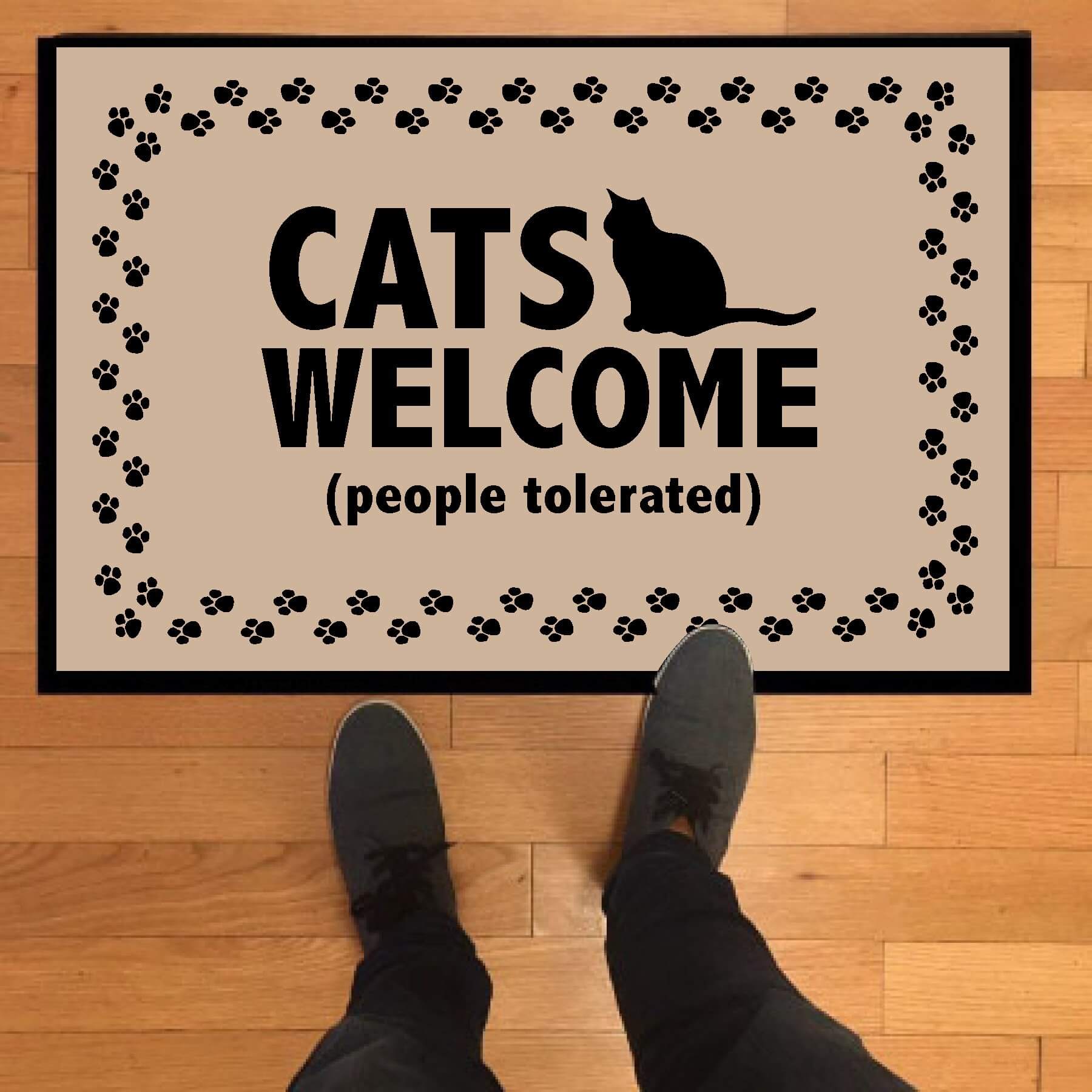 cats welcome doormat
