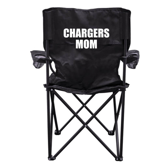 Chargers Mom Black Folding Camping Chair