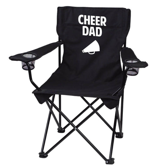 Cheer Dad Black Folding Camping Chair with Carry Bag