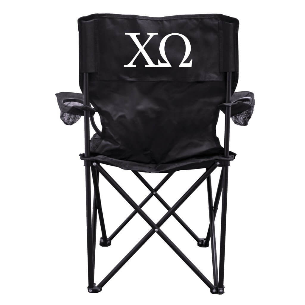 Chi Omega Black Folding Camping Chair