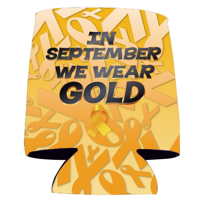 Childhood Cancer Awareness, In September We Wear Gold Can Cooler