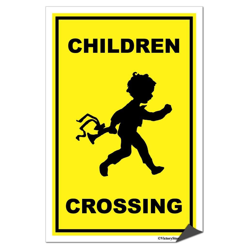 Children Crossing Sign or Sticker