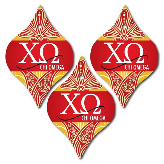 Chi Omega Ornament - Set of 3 Tapered Shapes - FREE SHIPPING