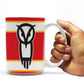 Chi Omega 15oz Coffee Mug “ Red Stripes with Owl