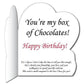 3' Tall Custom Giant Box of Chocolates Greeting Card w/Envelope
