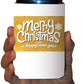 Christmas Can Coolers "Merry Christmas and A Happy New Year" | Set of 12 | 3 Of Each Color