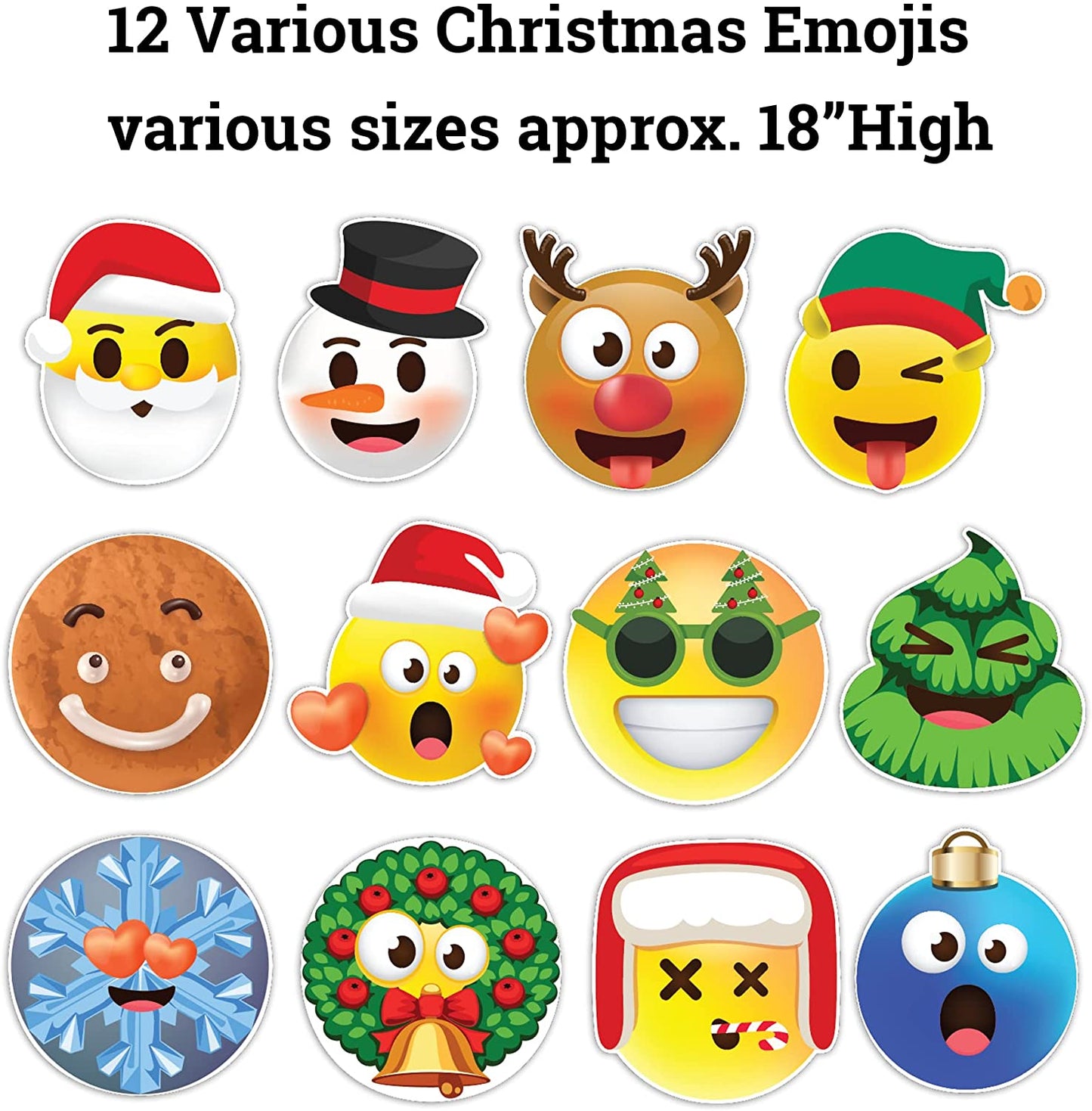 Christmas Emojis Yard Card Accessories 12 pc set (19680)