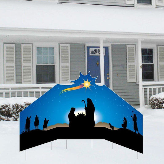 Christmas Nativity Large Star Lawn Sign Display Decoration - FREE SHIPPING