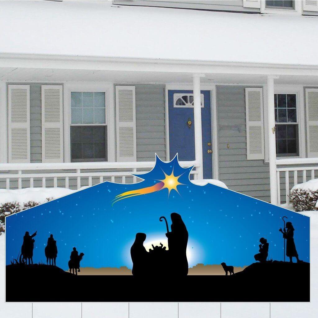 Christmas Nativity Large Star Lawn Sign Display Decoration - FREE SHIPPING