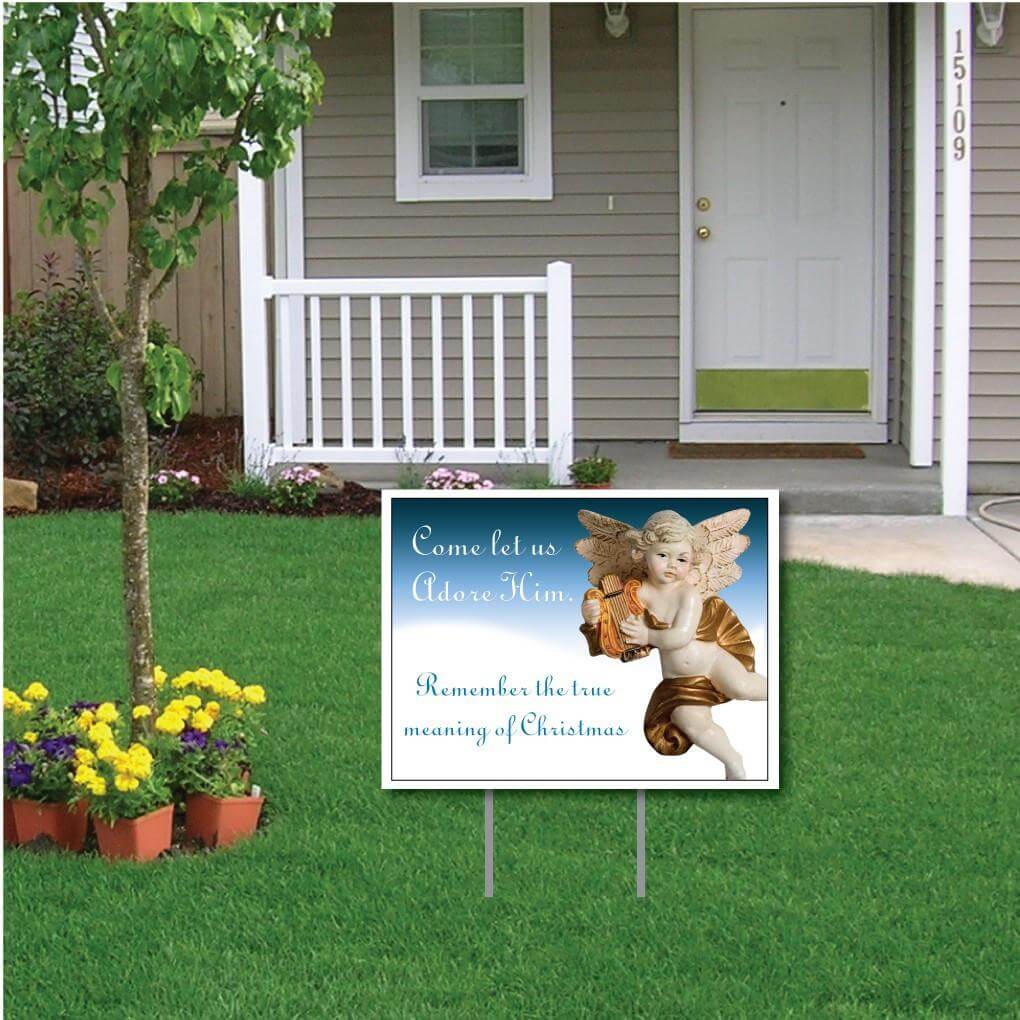 Come Let Us Adore Him-Remember the True Meaning of Christmas Yard Sign - FREE SHIPPING