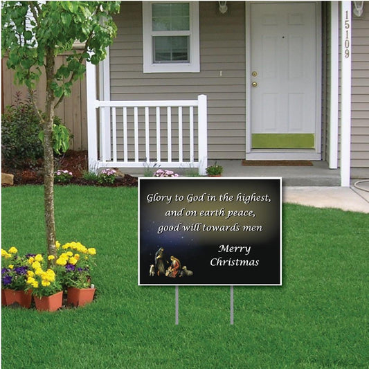 Glory to God in the Highest Christmas Lawn Sign - FREE SHIPPING