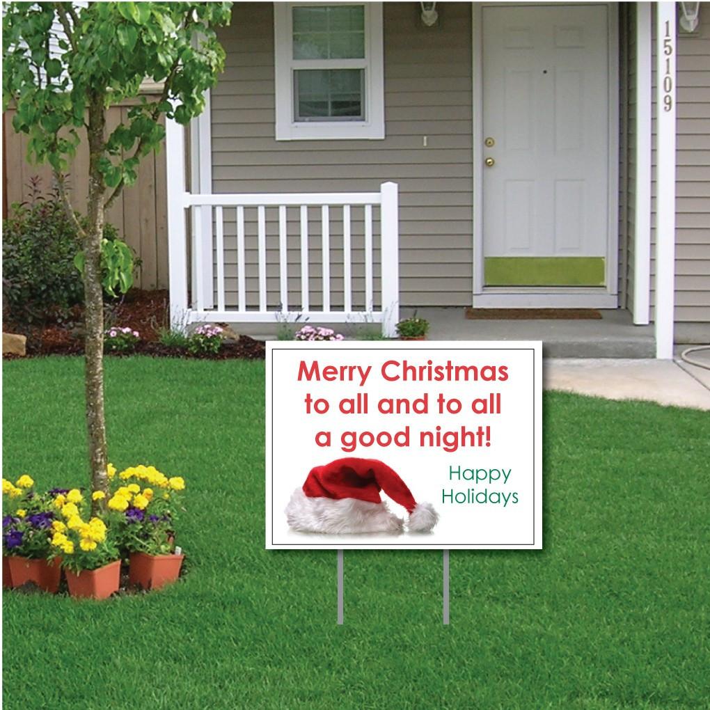 Merry Christmas to All and to All a Good Night! Christmas Lawn Sign Display - FREE SHIPPING
